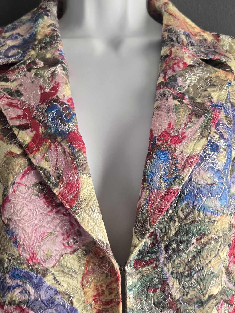 Chico's 3 Floral Watercolor Maximalist Cottagecore Artsy Brocade Jacket XL - Picture 8 of 8